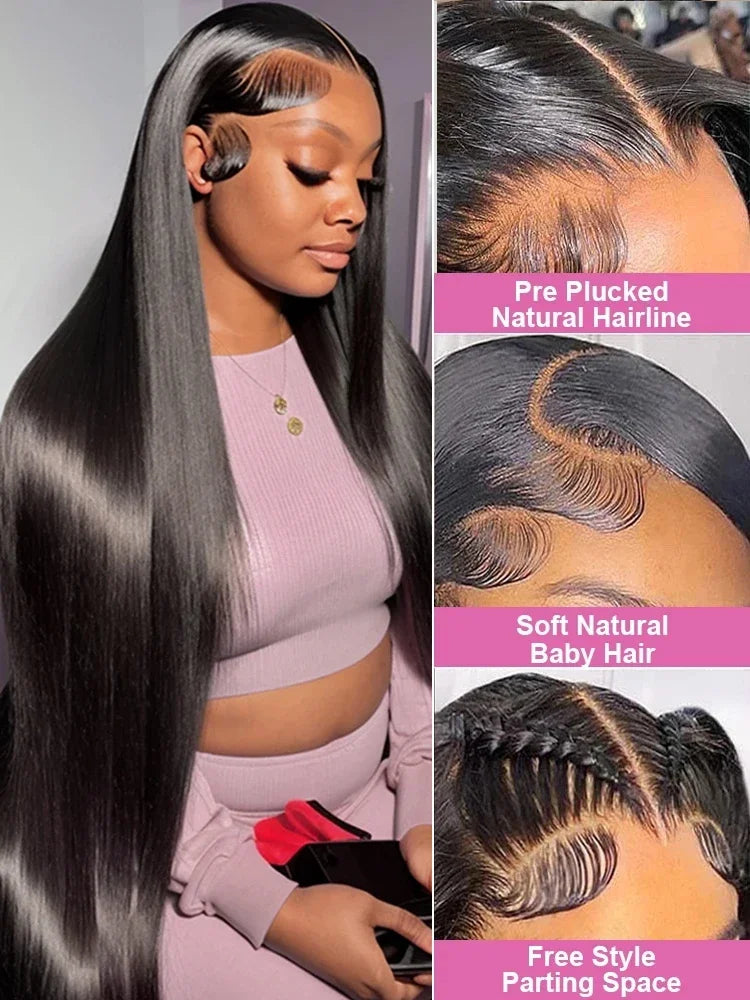 Brazilian Wigs Human Hair | 5x5 Bone Straight HD Transparent Lace Front