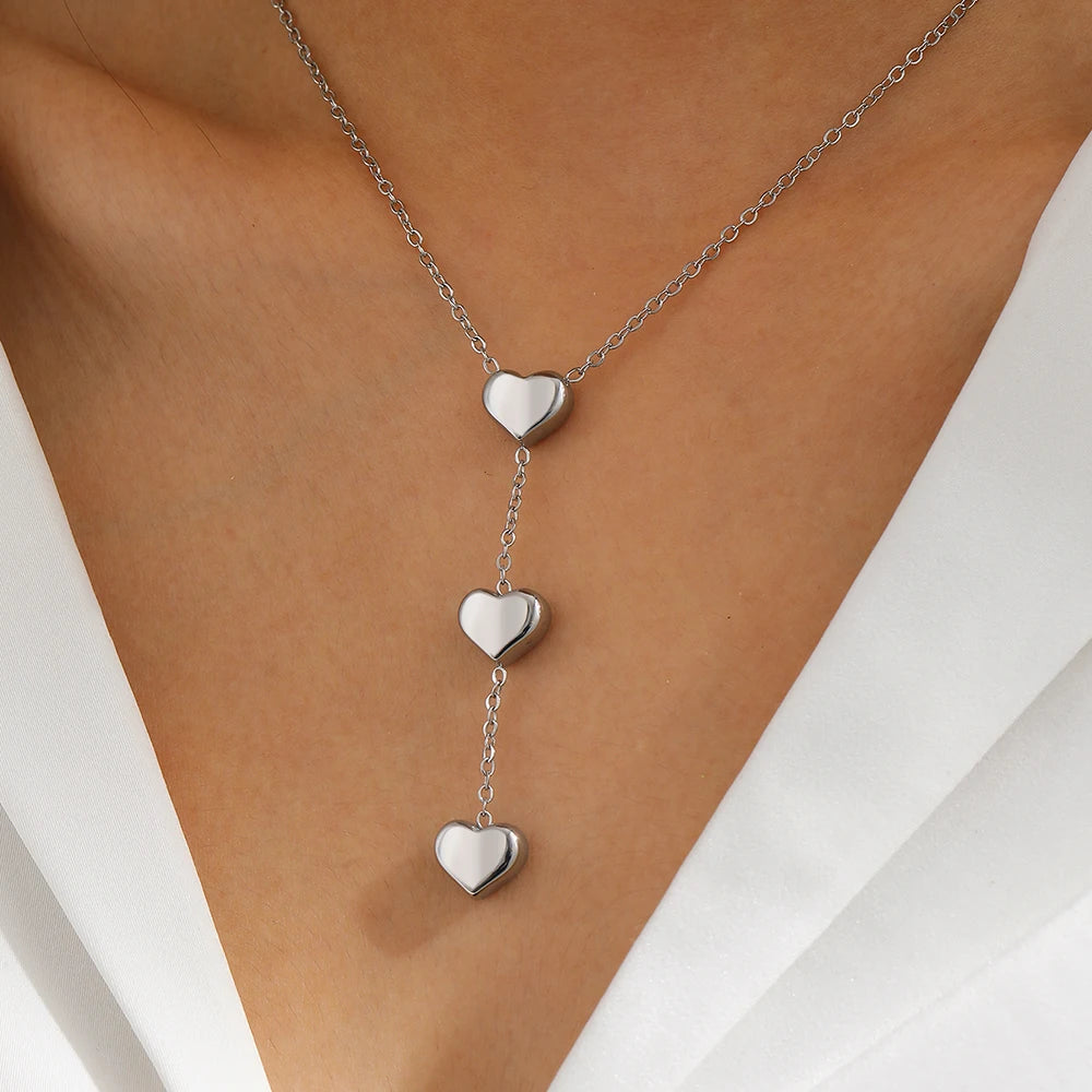 Peach Heart Pendant Necklace