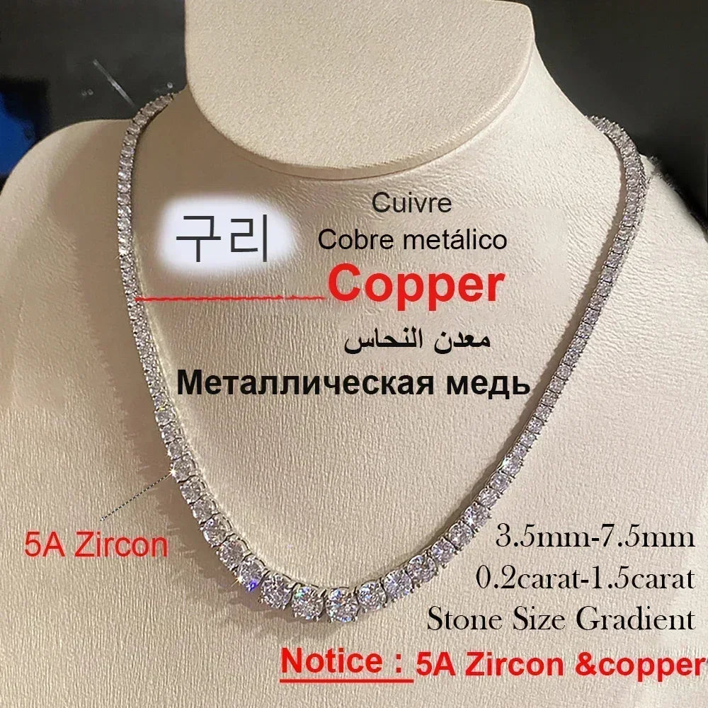 3-5mm Moissanite Diamond Necklace with Certificate 100% S925