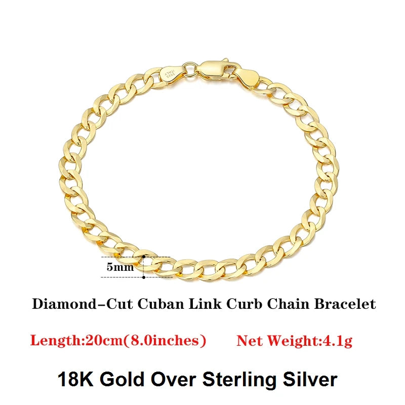18K Gold Over 925 Sterling Silver Bracelet