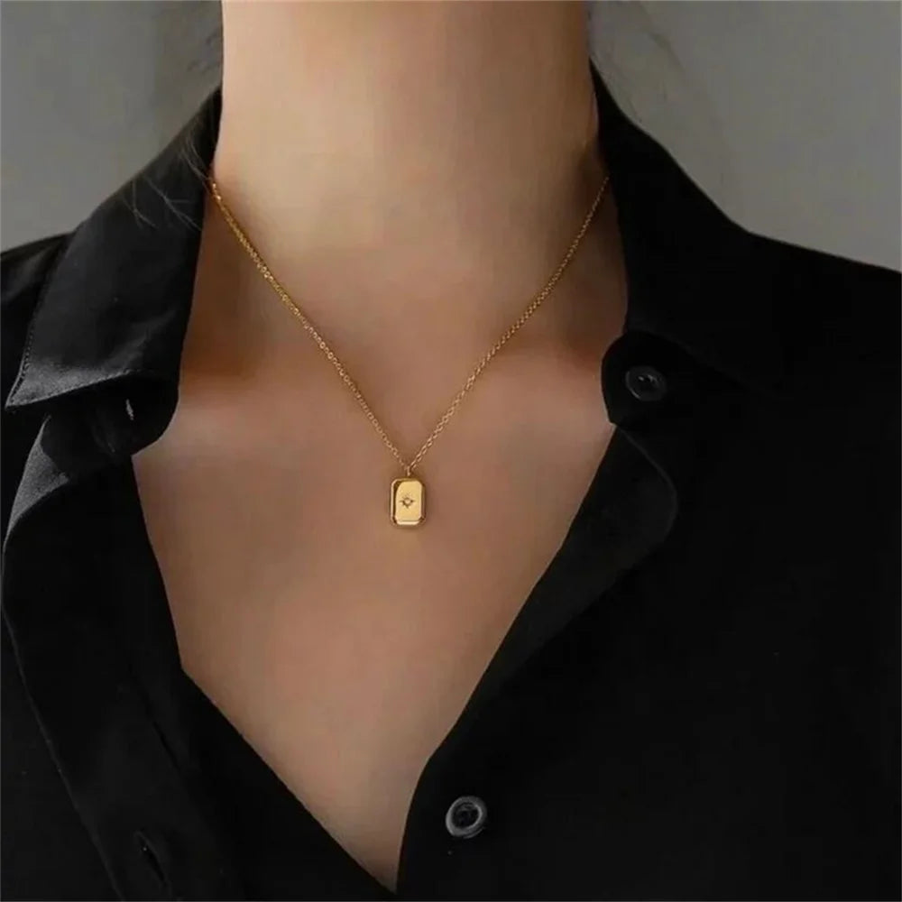 Crystal Heart Star Sun Moon Necklace