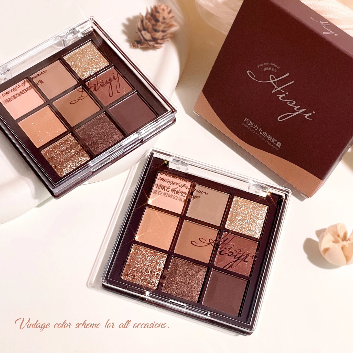 Chocolate eyeshadow palette, pearlescent matte