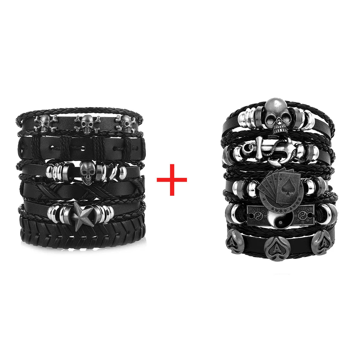 Adjustable Leather Set viking bracelet
