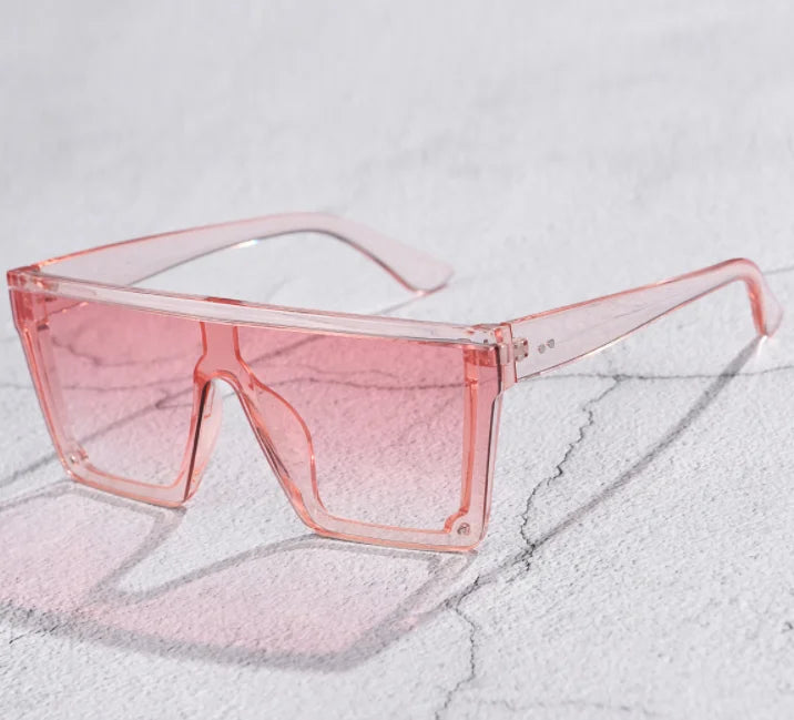 Oversized Flattop Square Sunglasses