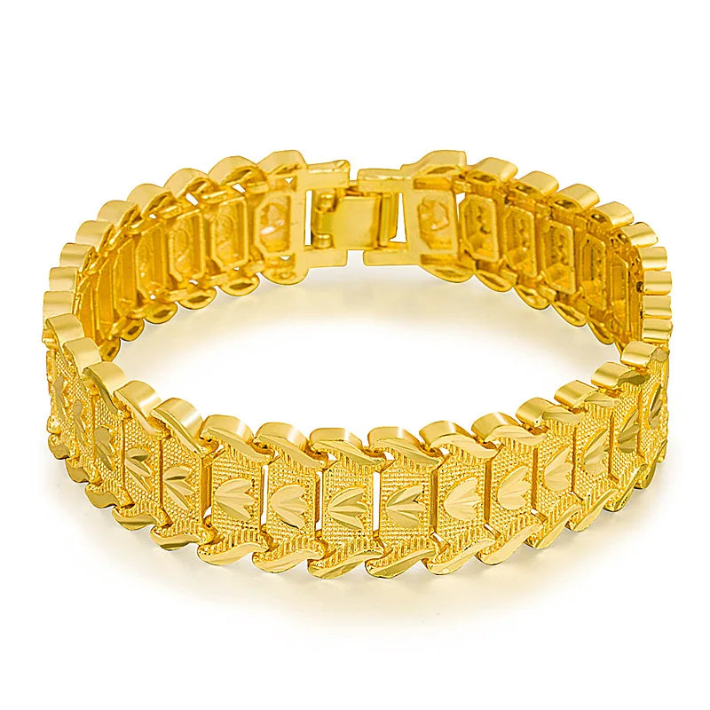 21cm Retro 24K Gold Bracelet Jewelry