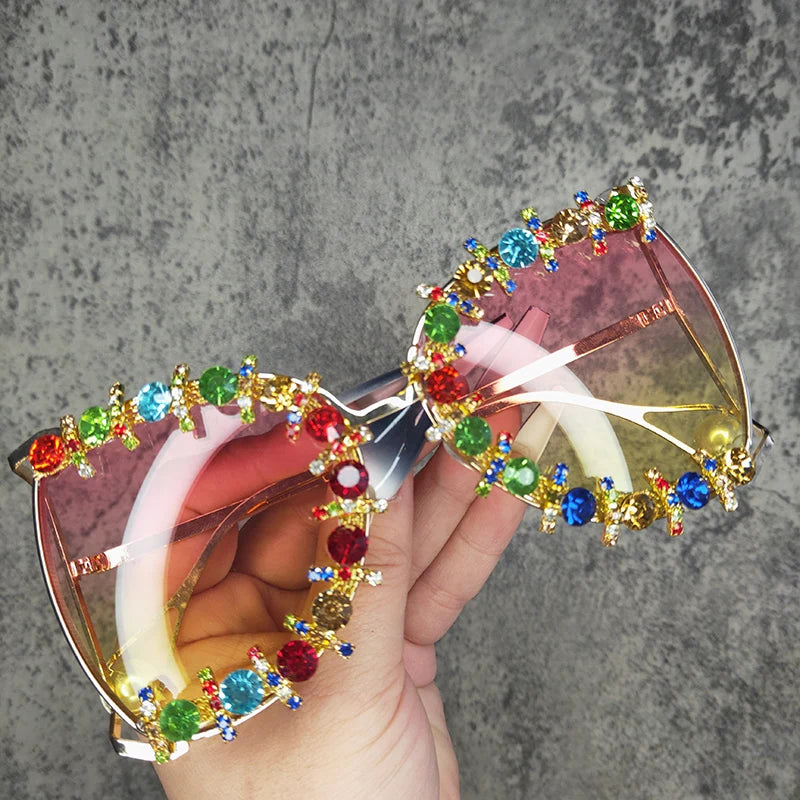 Oversized Cooling Pearl Sun Glasses