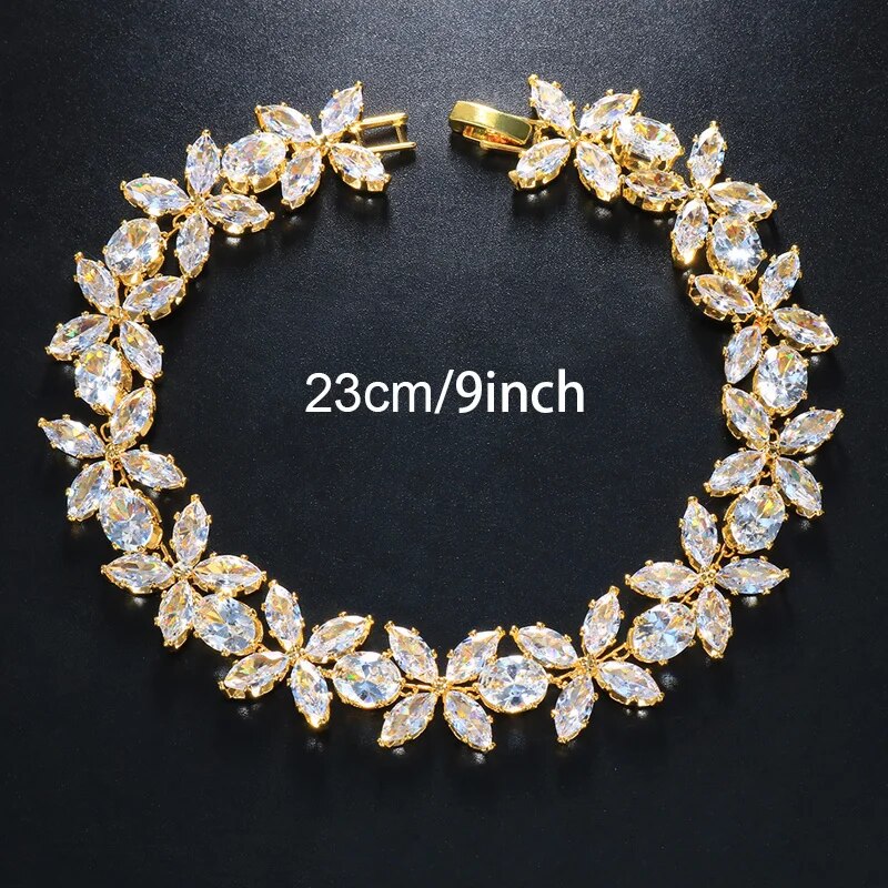 Luxury Flower Full Cubic Zircon Anklet Jewelry Gift