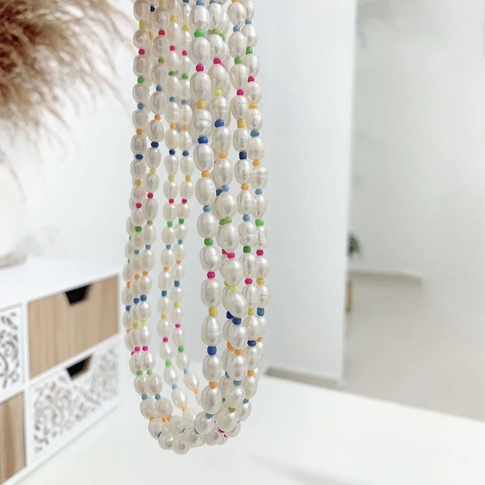Multicolor Freshwater Rice Pearl Necklace