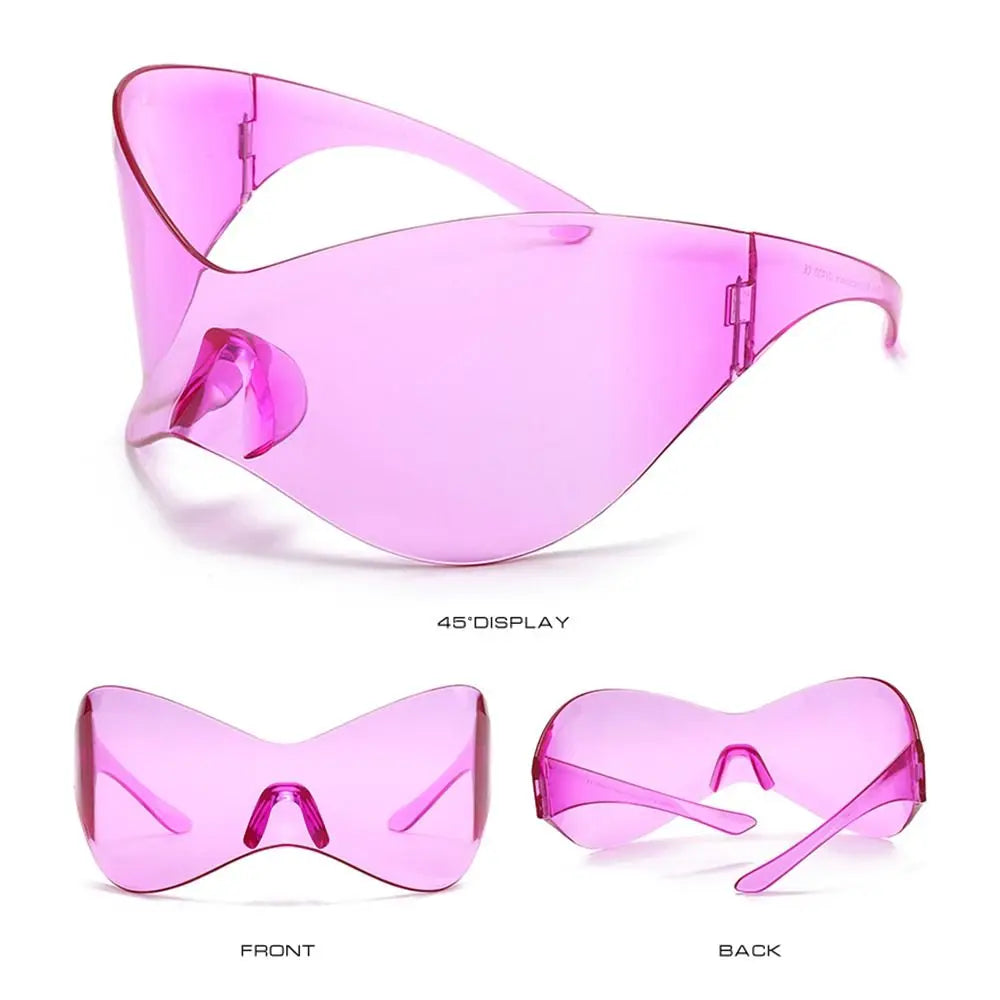 Futuristic Wrap Chic Rimless Shades