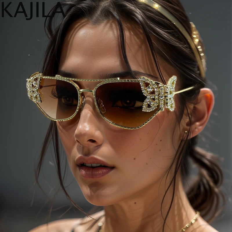 Cat Eye Rhinestone Eyewear-UV400