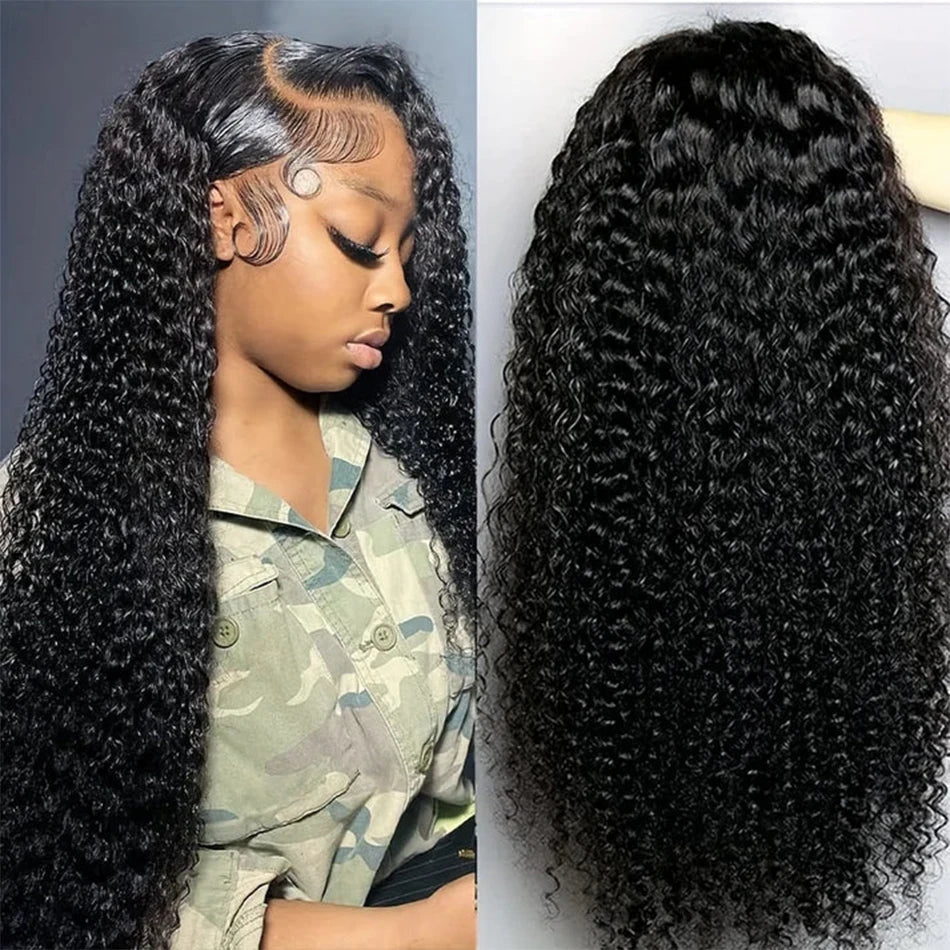 Pre Plucked Kinky Curly 13x6 Transparent Lace Front