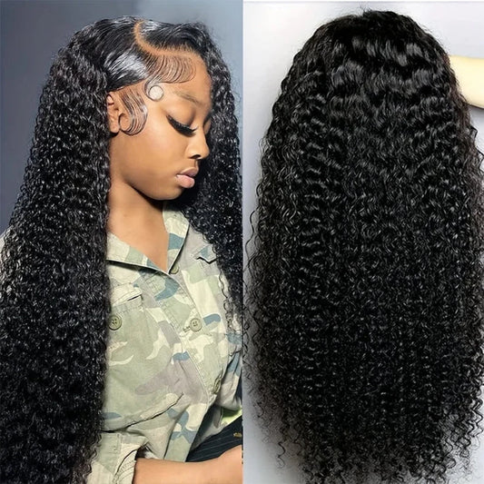 Pre Plucked Kinky Curly 13x6 Transparent Lace Front