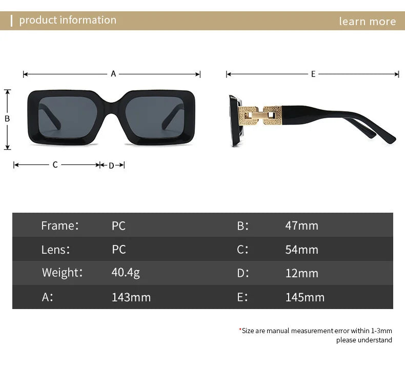 Square Retro Sunglass - UV400