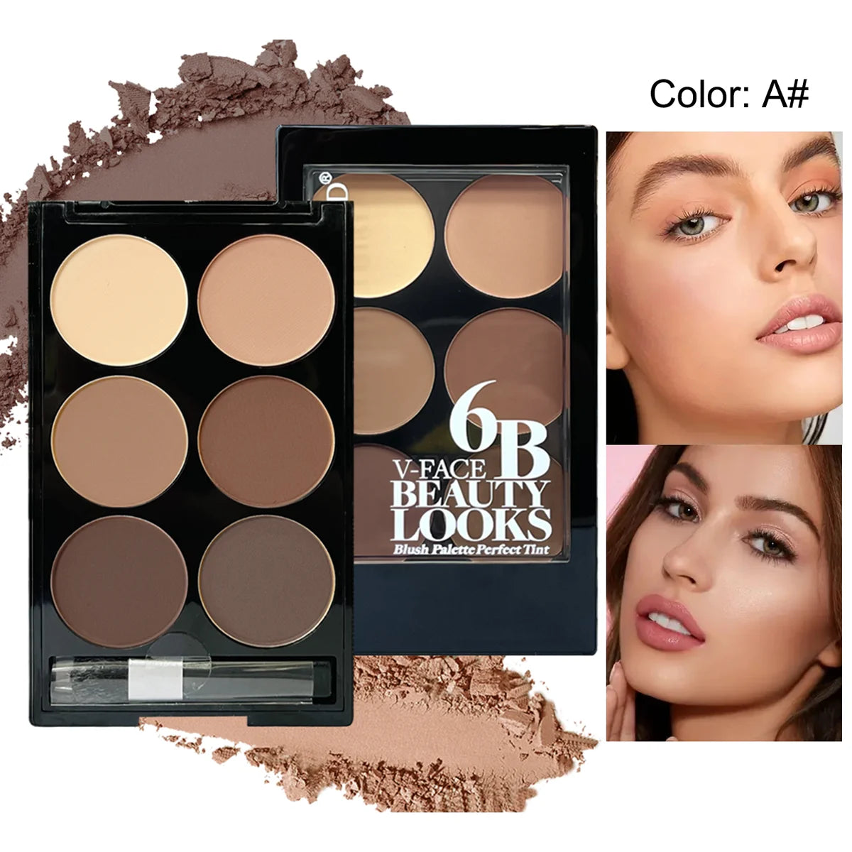 6 Colors Highlight Contouring Powder Palette