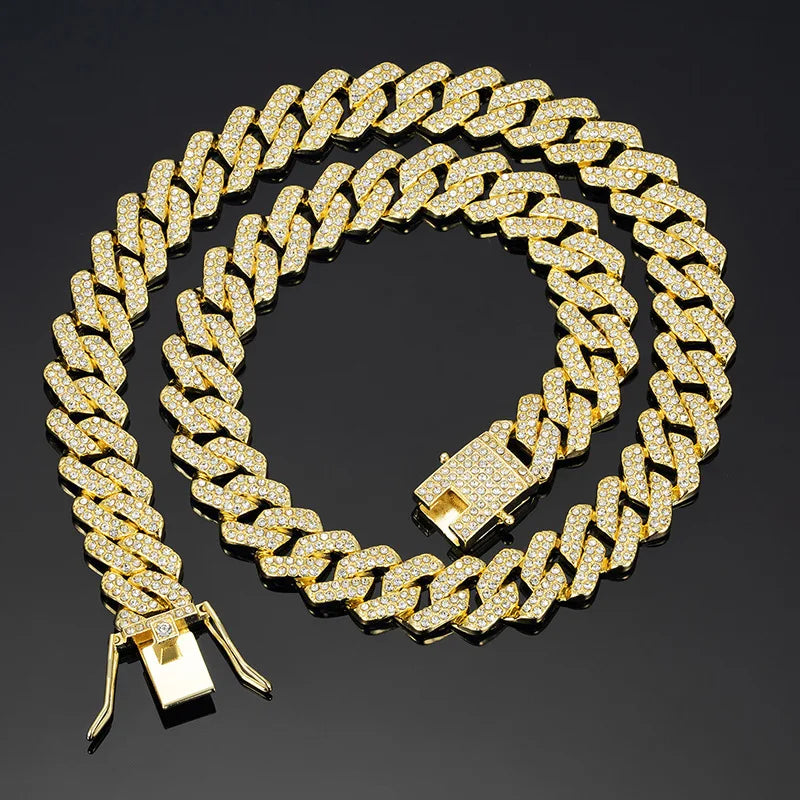 Hip Hop Shiny Cuban Link | Rhinestone Iced Out