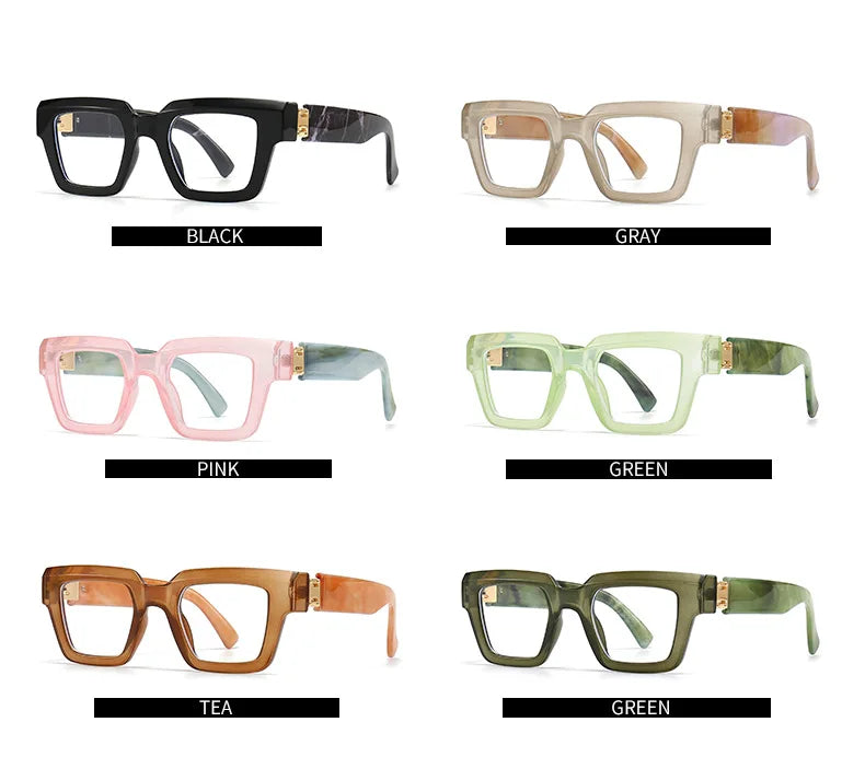 Square Candy Color Clear Gradient Eyewear
