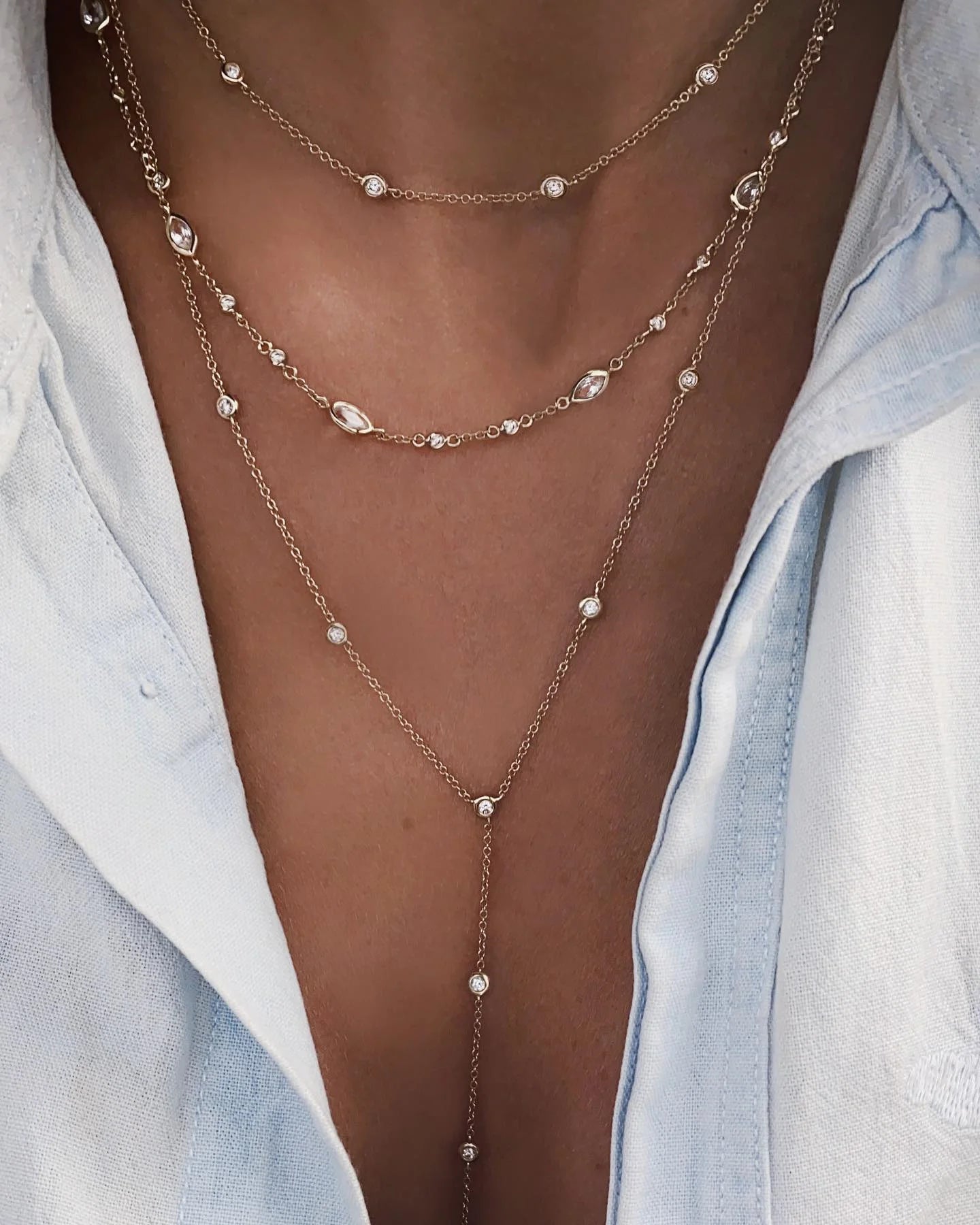 Multi-layer Crystal Pendant Necklace