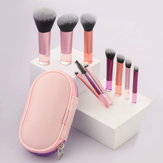 Makeup Brush Sets,10pcs Plastic mini with bag multifunctional