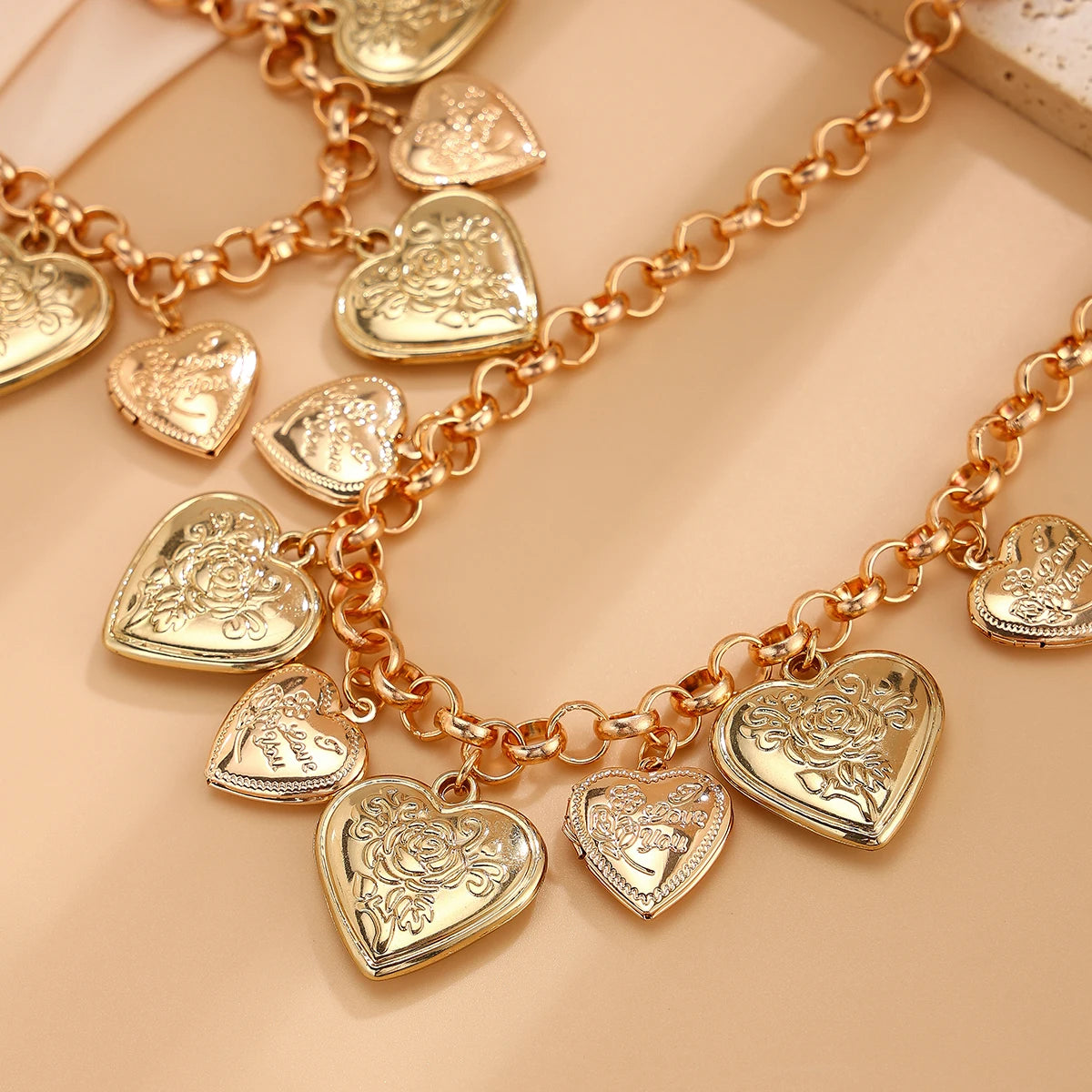 Cuban Necklace Heart Pendant | Charm Bracelet