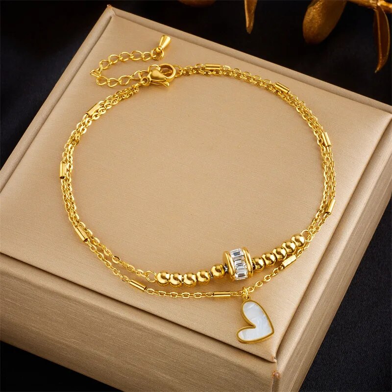 Stainless Steel  Zircon Multi-layer  Non-fading Jewelry