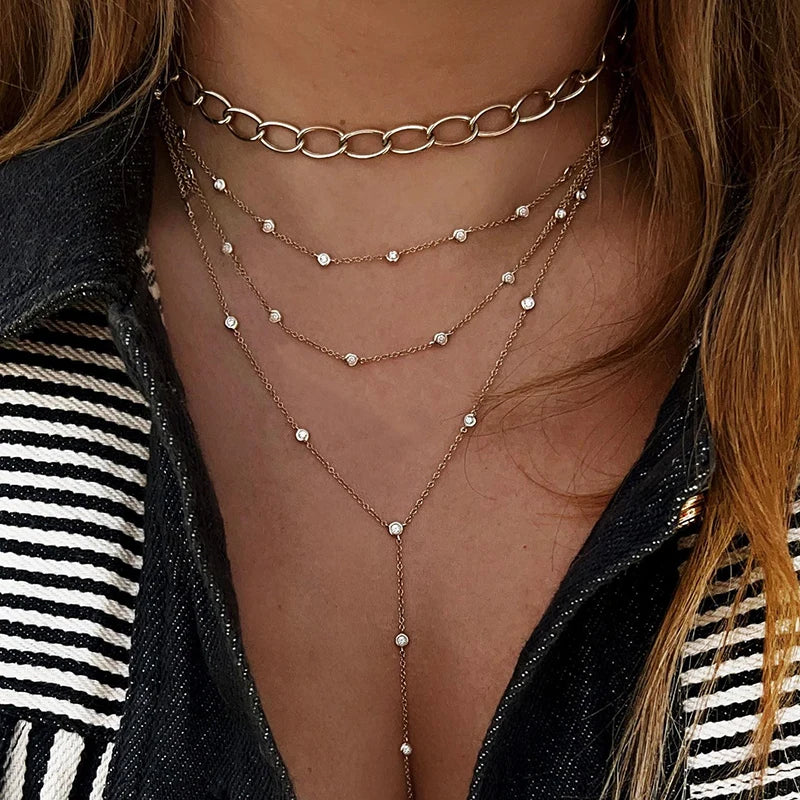 Multi-layer Crystal Pendant Necklace