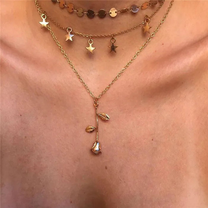 Boho Multi-element Crystal Necklaces