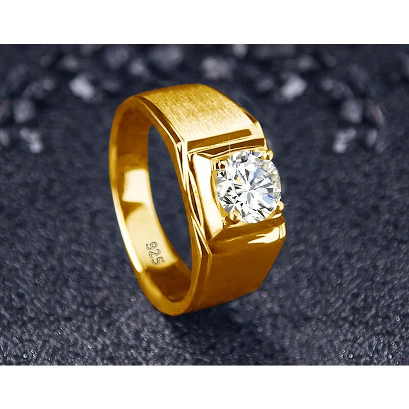 0.8ct Moissanite Ring Gold