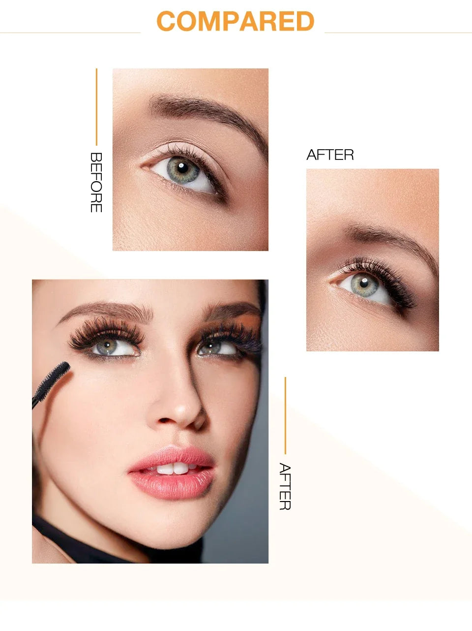 3D Lengthening Long-wearing Gold Color Mascara