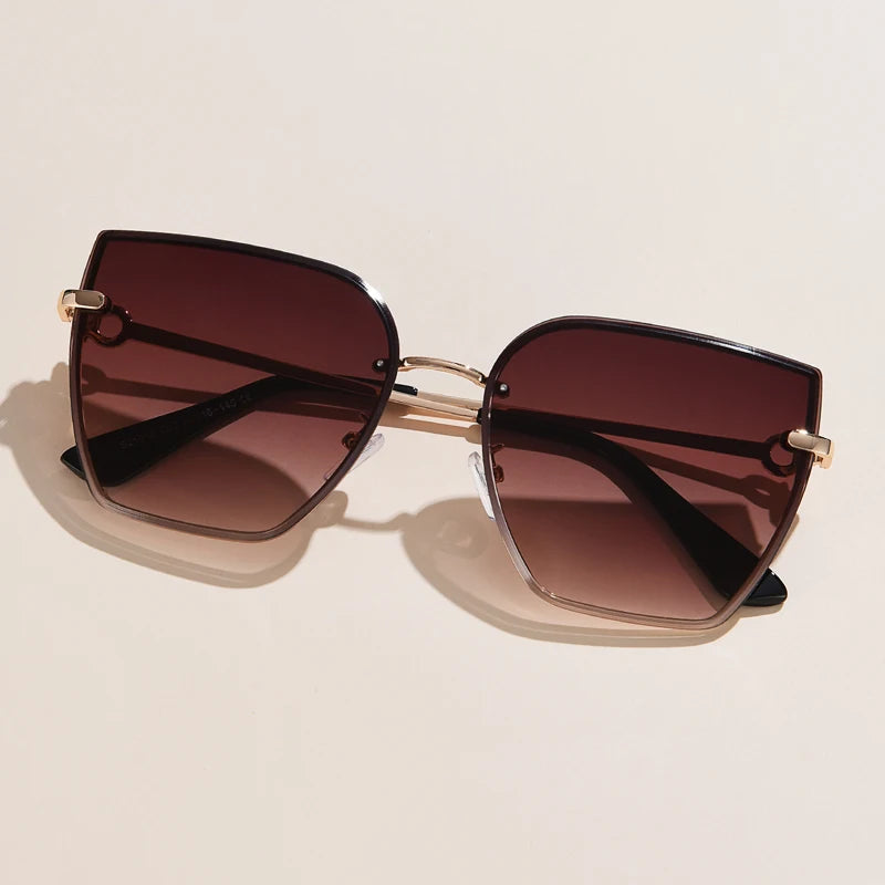 Cat Eye Rimless Gradient Sunglasses Shade