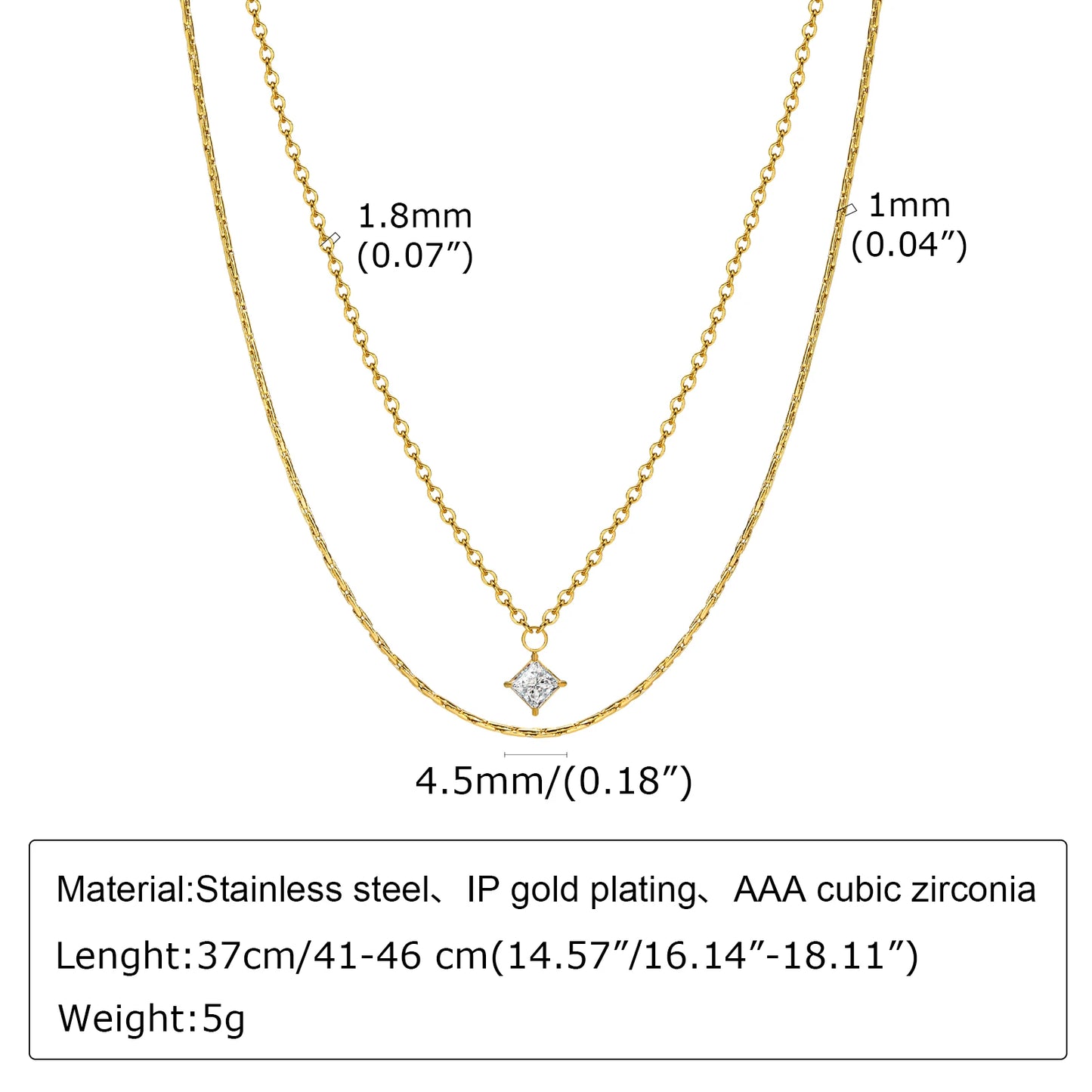 Gold Plated Lariat Necklace Double Layered