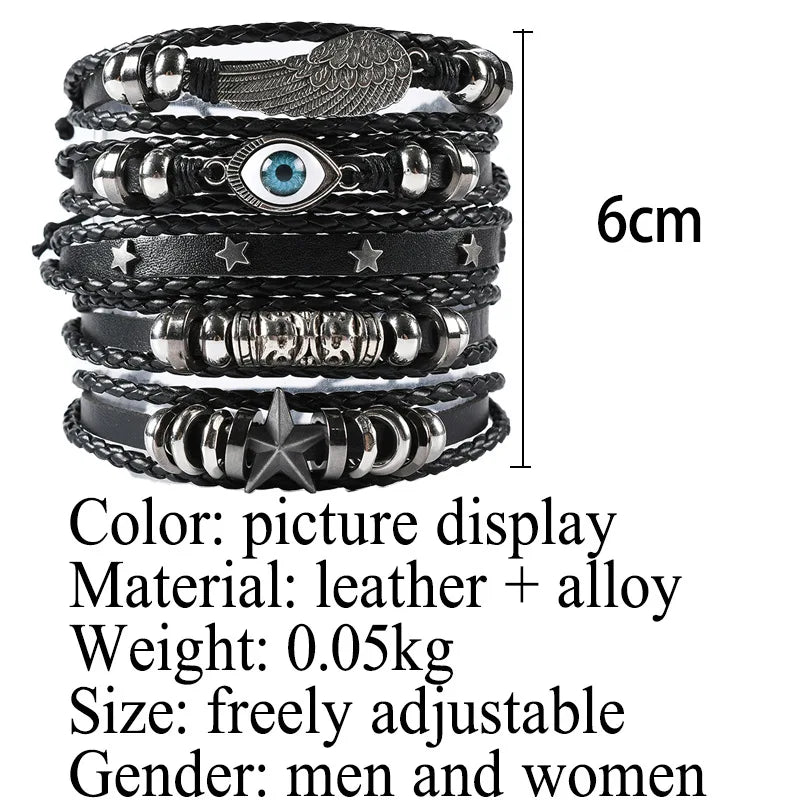 Adjustable Leather Set viking bracelet
