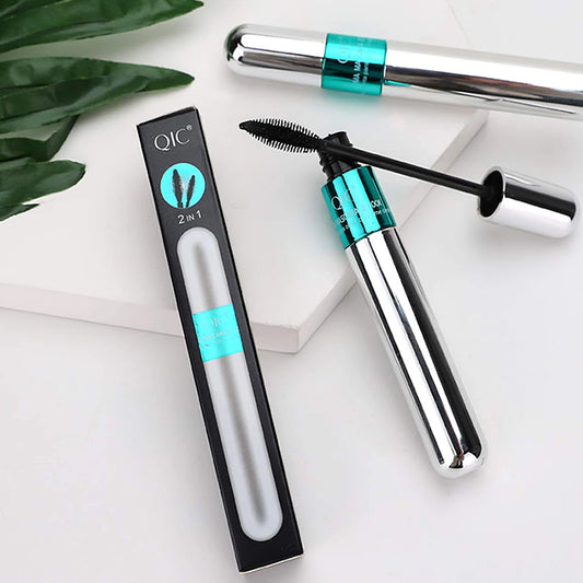 Double In-one Mascara Silk Fiber Waterproof | Thick Lengthening Eye Lashes
