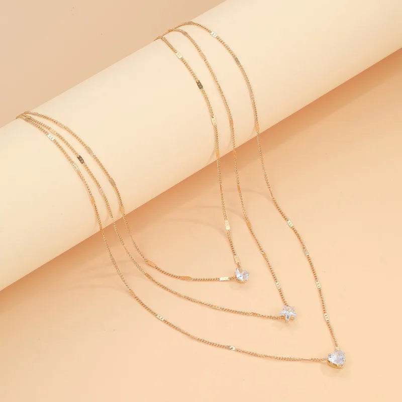 Multi-layer Five-pointed Star Heart Shape Water Drop