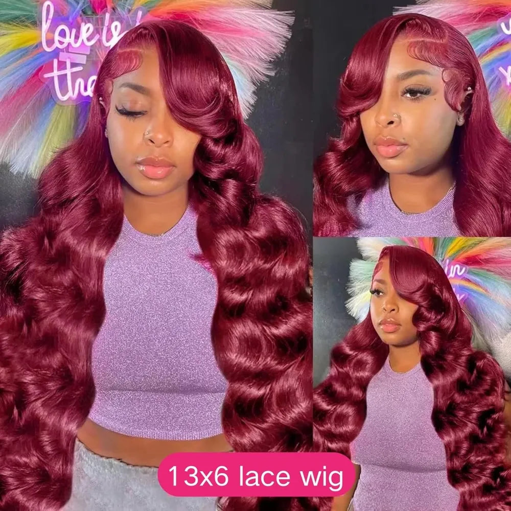 Burgundy 13x6 Body Wave Lace Front