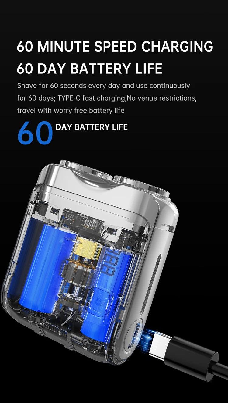 Digital Display Dual Blade Rechargeable Shaver