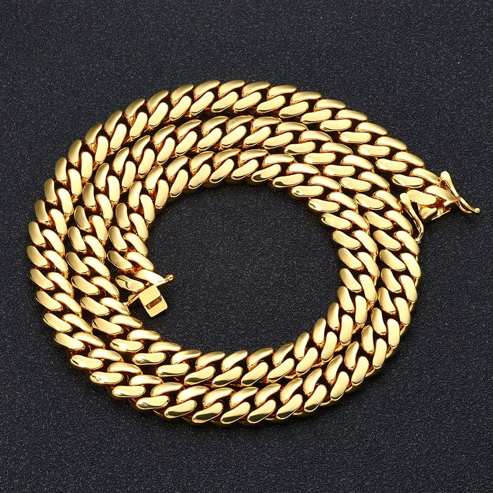 8k Gold-plated Cuban Miami Link Chain Necklaces
