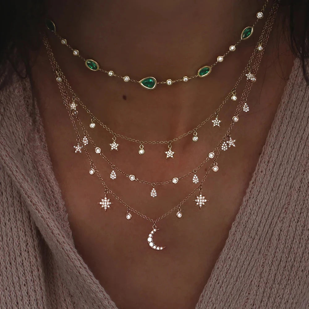 Multi-layer Crystal Pendant Necklace