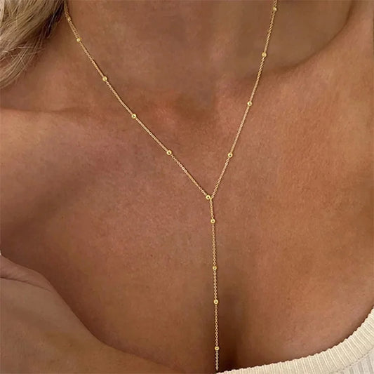 Vintage Long Chain Drop Necklace
