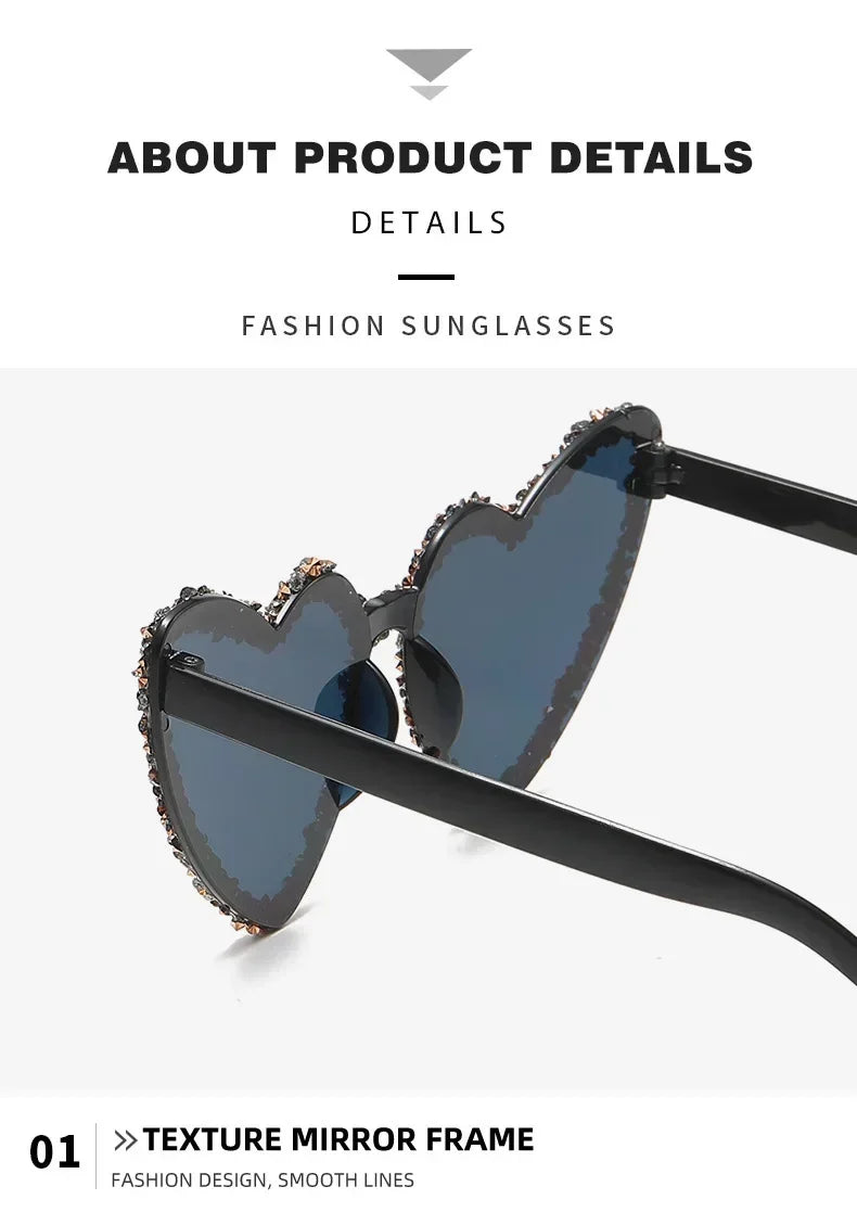 Uv400 Cute Cat Eye Rhinestone Eyeglasses