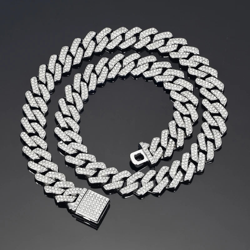 Hip Hop Shiny Cuban Link | Rhinestone Iced Out