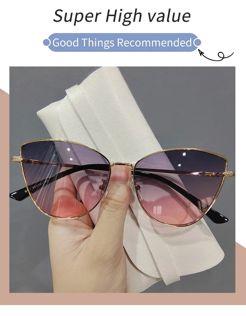 Classic Vintage Cat Eye Metal Frame