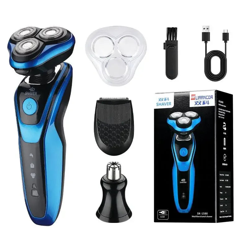 Electric multifunctional three-in-one shaver