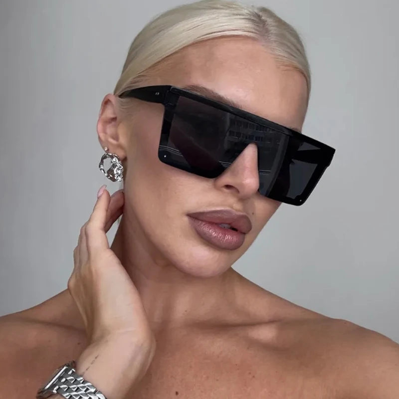 Oversized Flattop Square Sunglasses