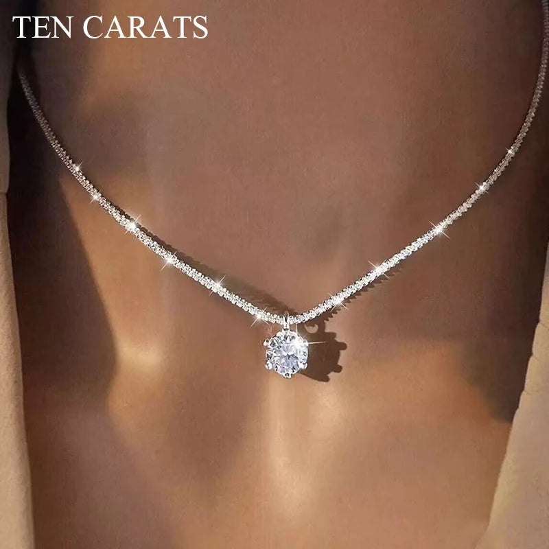 TEN CARATS s925 Sterling Silver Crown Necklace