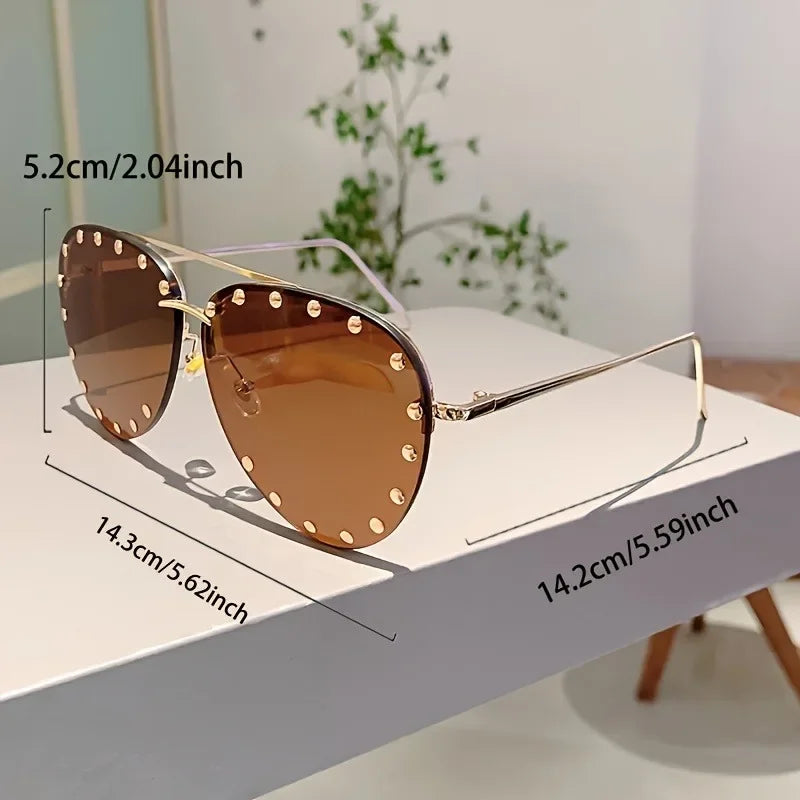 Rimless Luxury Colored Sunglasses - UV400