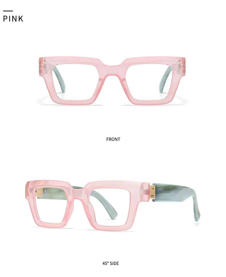 Square Candy Color Clear Gradient Eyewear