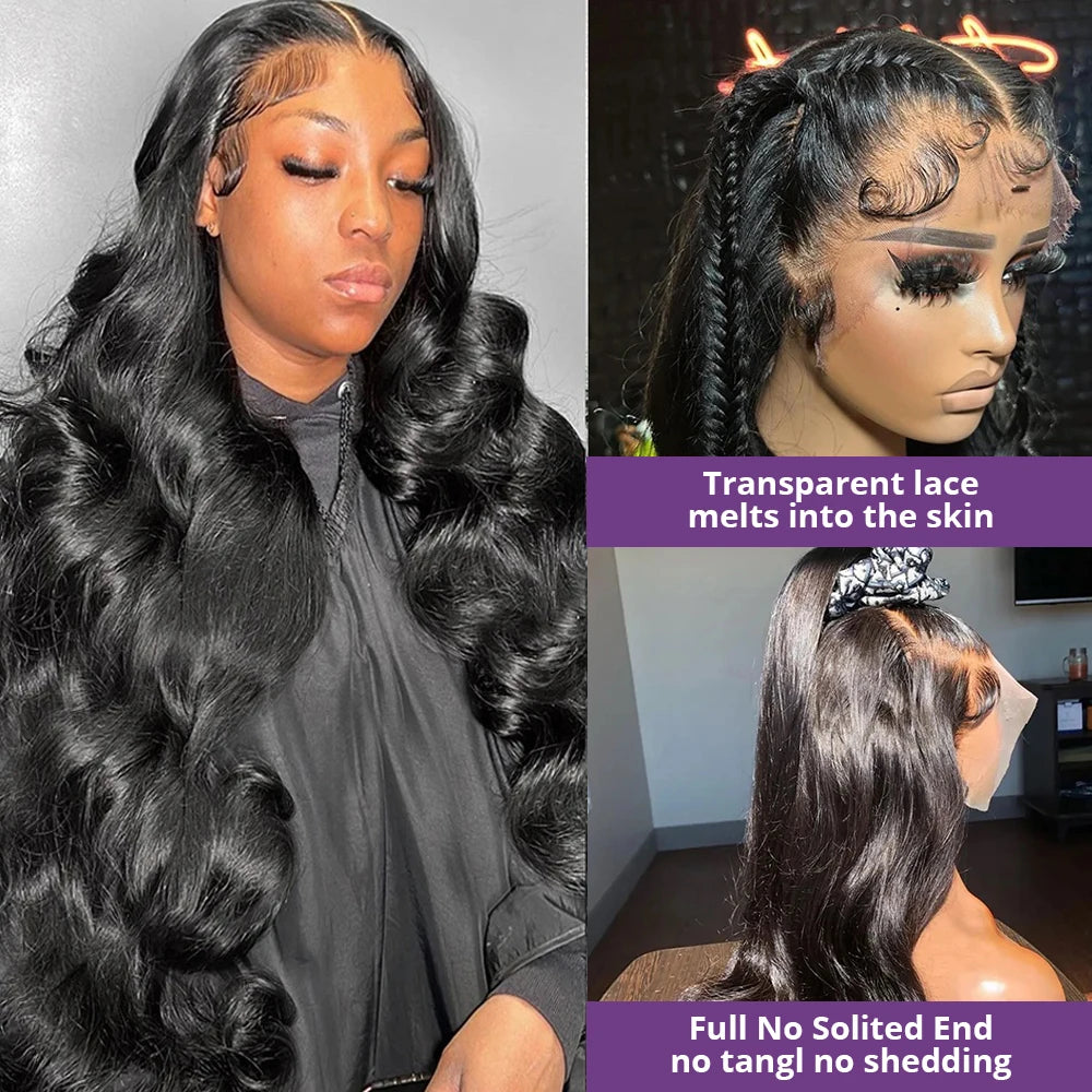 Body Wave 13x4 13x6 360 Hd Transparent Lace Front Wigs Human