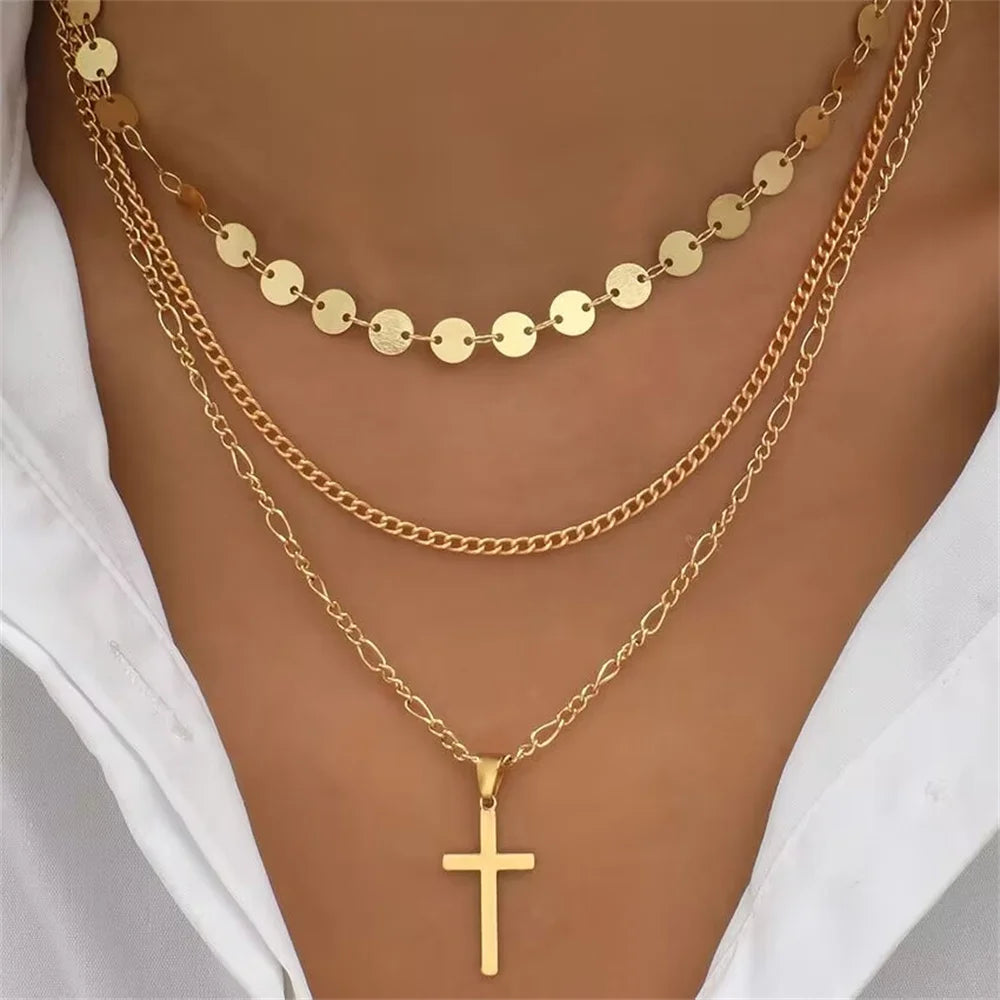 Gold-plate Artificial Pearl Chain Necklace  Jewelry