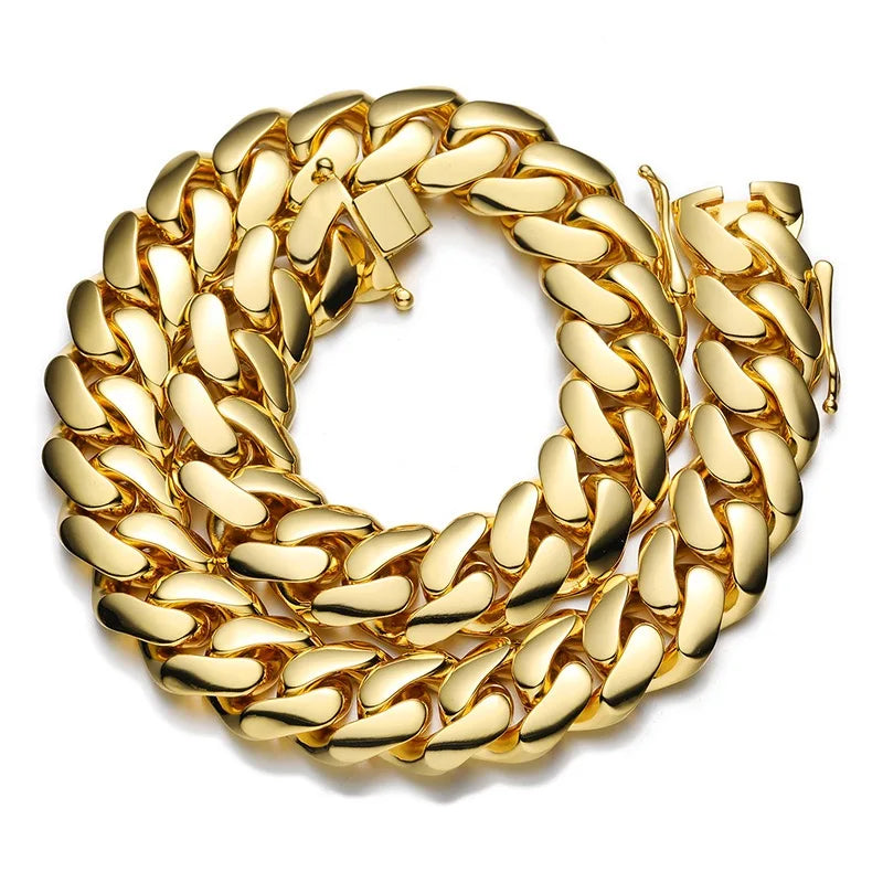 8k Gold-plated Cuban Miami Link Chain Necklaces