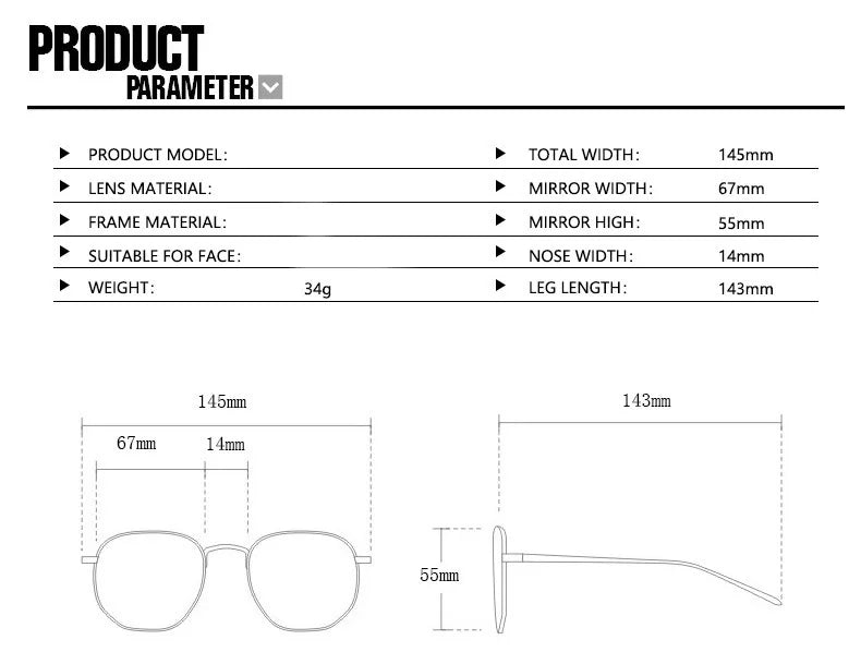 European And American Fashionable Square Sunglasses